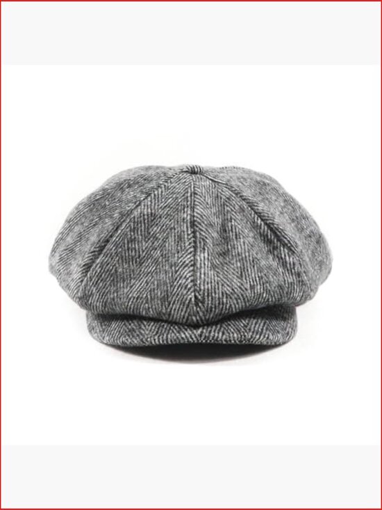 Wool Blend Newsboy Cap 8 Panel Herringbone Tweed Irish Cabbie Driving Hunting main image 6